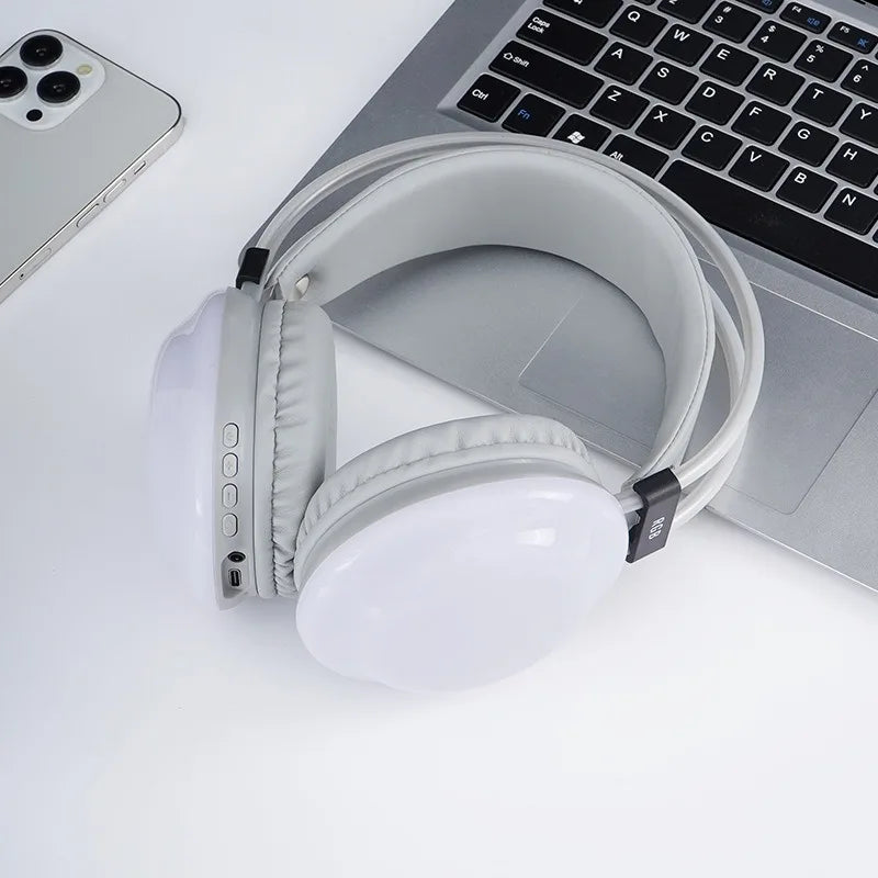 RGB Gaming Headphones — Wireless Bluetooth 5.3 Over-Ear with HD Mic