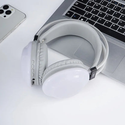 RGB Gaming Headphones — Wireless Bluetooth 5.3 Over-Ear with HD Mic