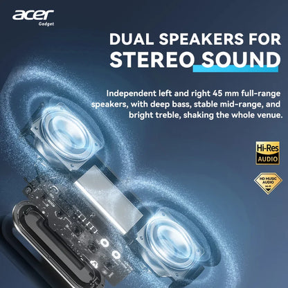 Acer OSK253 Portable Bluetooth Speaker — Dual Drivers, FM Radio & Ambient Lighting