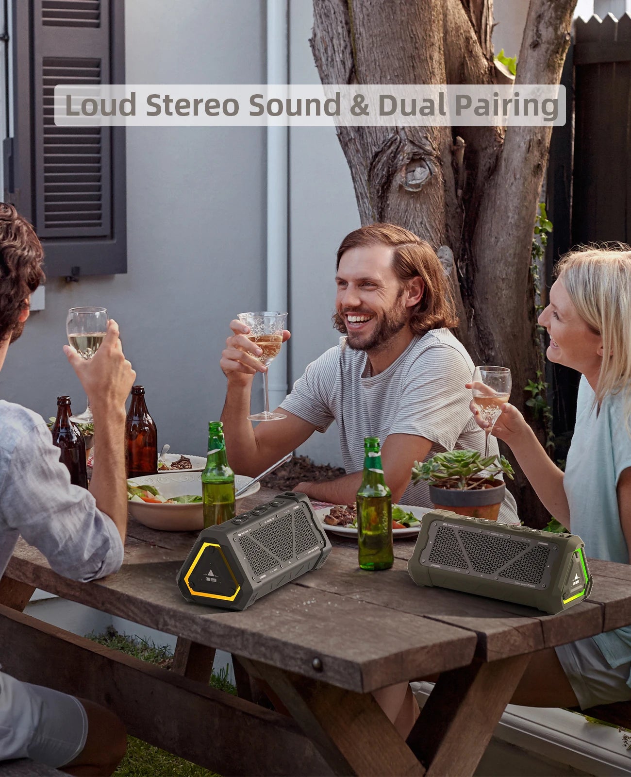 MLOVE P3 Outdoor Bluetooth Speaker — 40W IPX7 Waterproof with RGB Lighting