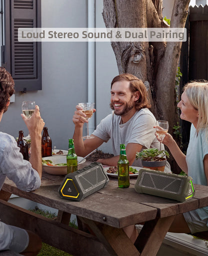 MLOVE P3 Outdoor Bluetooth Speaker — 40W IPX7 Waterproof with RGB Lighting