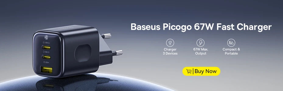 Baseus 20,000mAh Power Bank — 22.5W Fast Charging with Built-In Cables & LCD Display