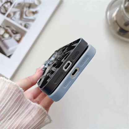 Marble Tempered Glass iPhone Case — Luxury Shockproof Cover