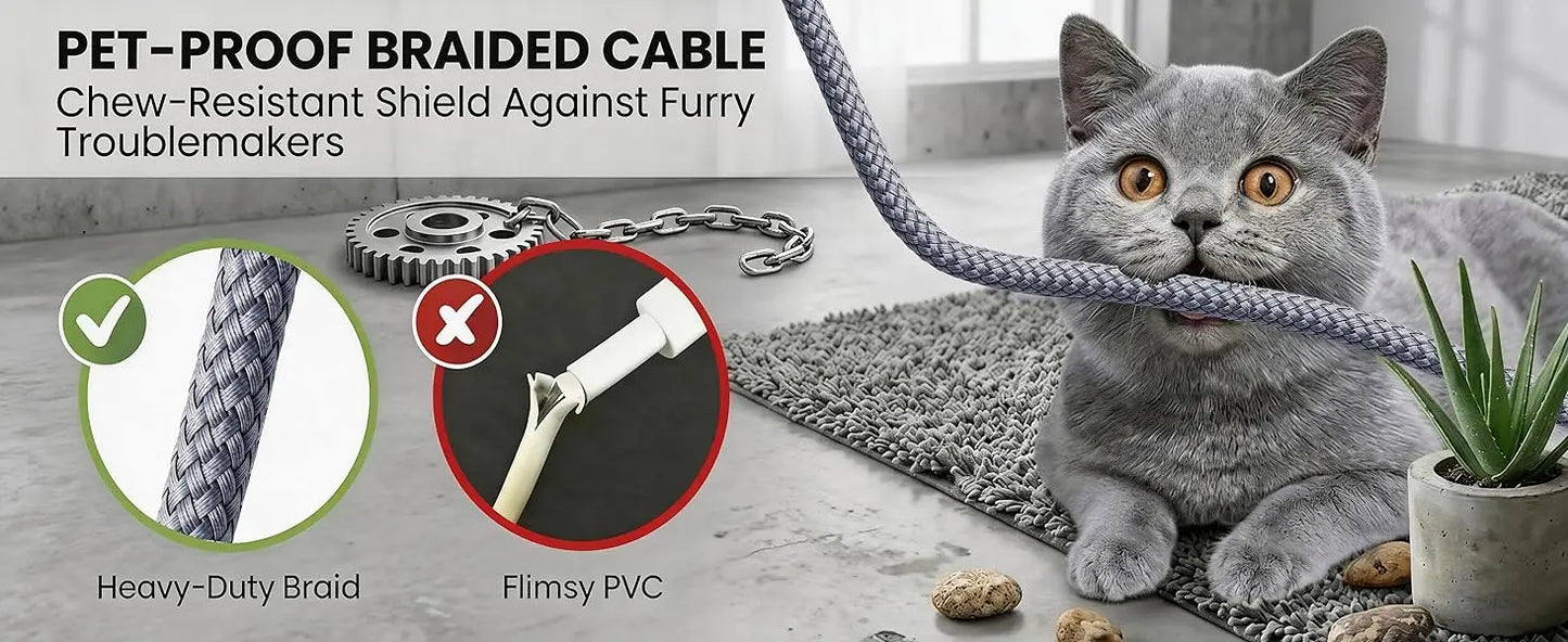 Short 90° USB-C Cable — 60W Fast Charging, Braided