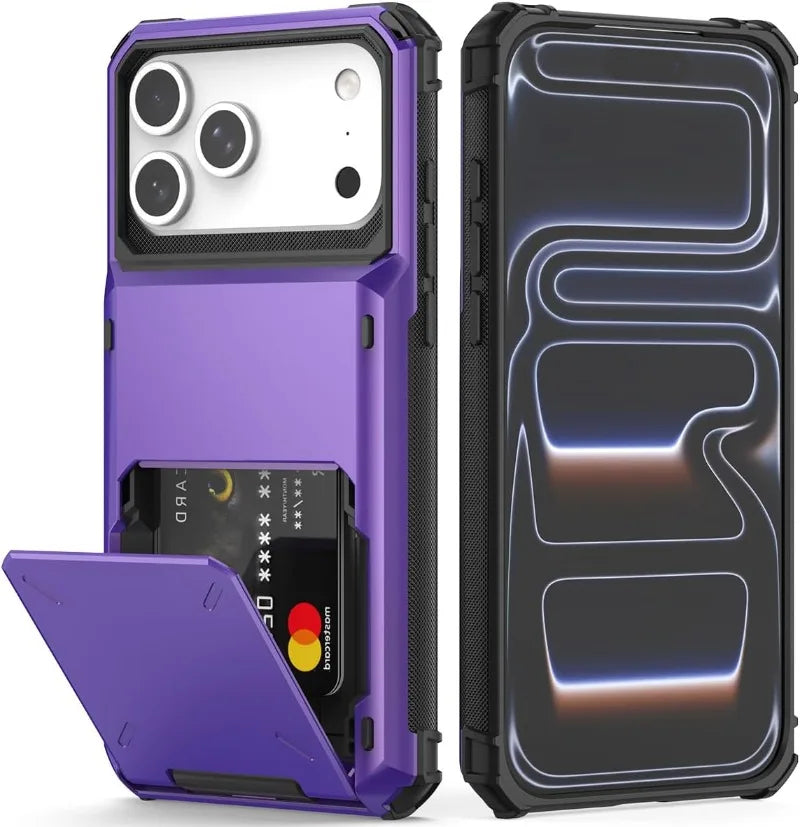 Wallet Case with Hidden Card Slot — Dual Layer Shockproof Protection