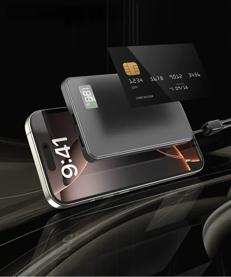 5,000 or 10,000mAh — Slim Magnetic Power Bank — 20W MagSafe Wireless Charger.