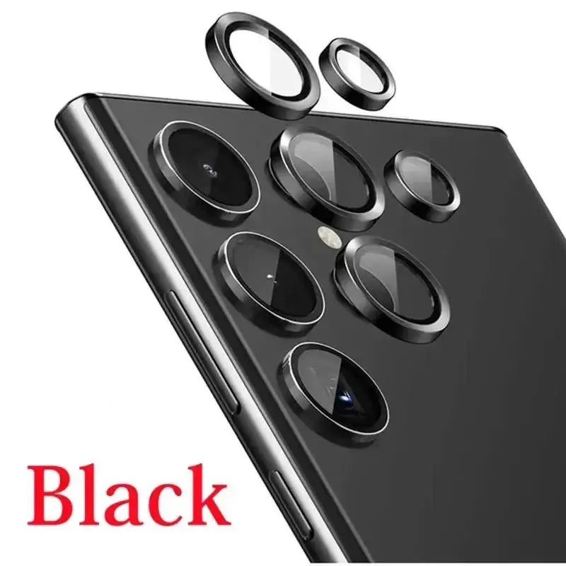 Metal Ring Camera Lens Protector for Samsung Galaxy — Full Cover Tempered Glass