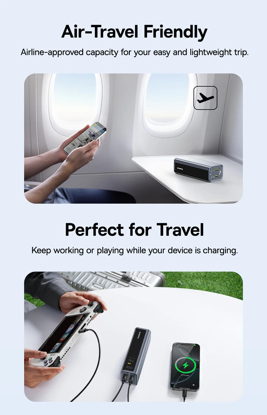 Baseus 20,800mAh Laptop Power Bank — 145W Total Output with 100W USB-C PD Fast Charging