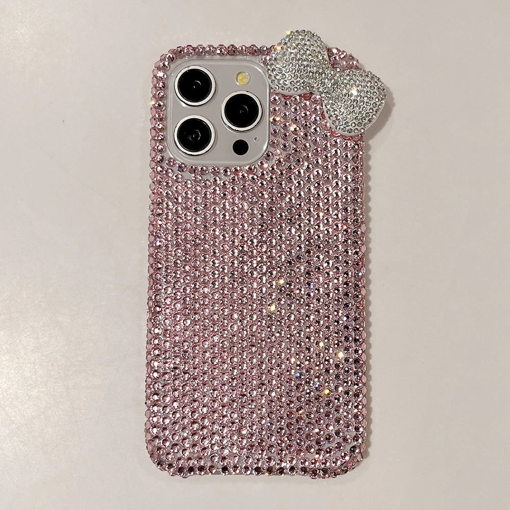 3D Bow Glitter Case — Crystal Diamond Bling Cover for iPhone