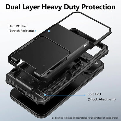 Wallet Case with Hidden Card Slot — Dual Layer Shockproof Protection