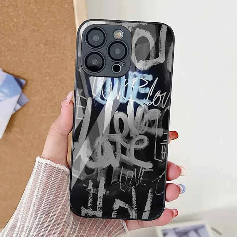 Marble Tempered Glass iPhone Case — Luxury Shockproof Cover
