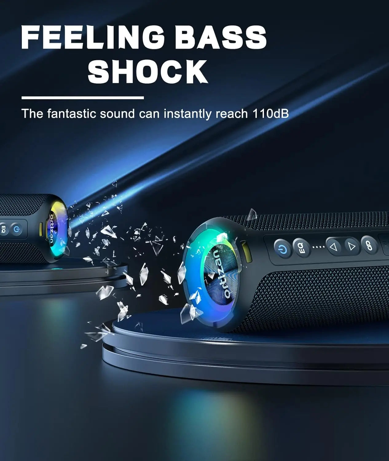 Ortizan X8 Pro Bluetooth Speaker — 40W IPX7 Waterproof with 30H Battery & TWS Pairing