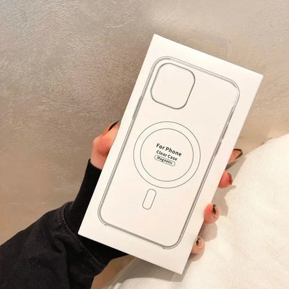 جراب MagSafe الشفاف لهاتف iPhone – غطاء شفاف للشحن اللاسلكي المغناطيسي