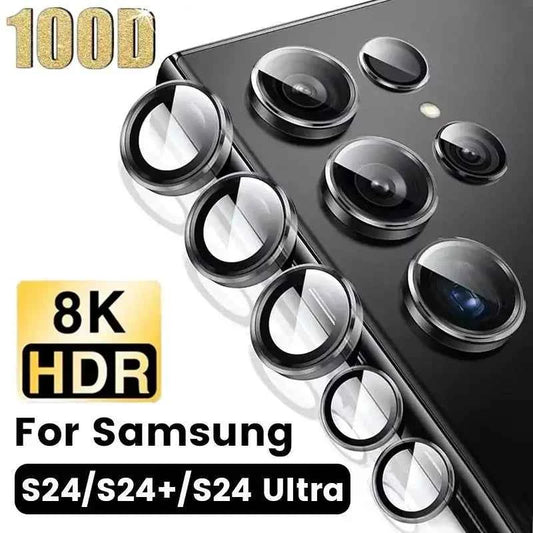 Metal Ring Camera Lens Protector for Samsung Galaxy — Full Cover Tempered Glass