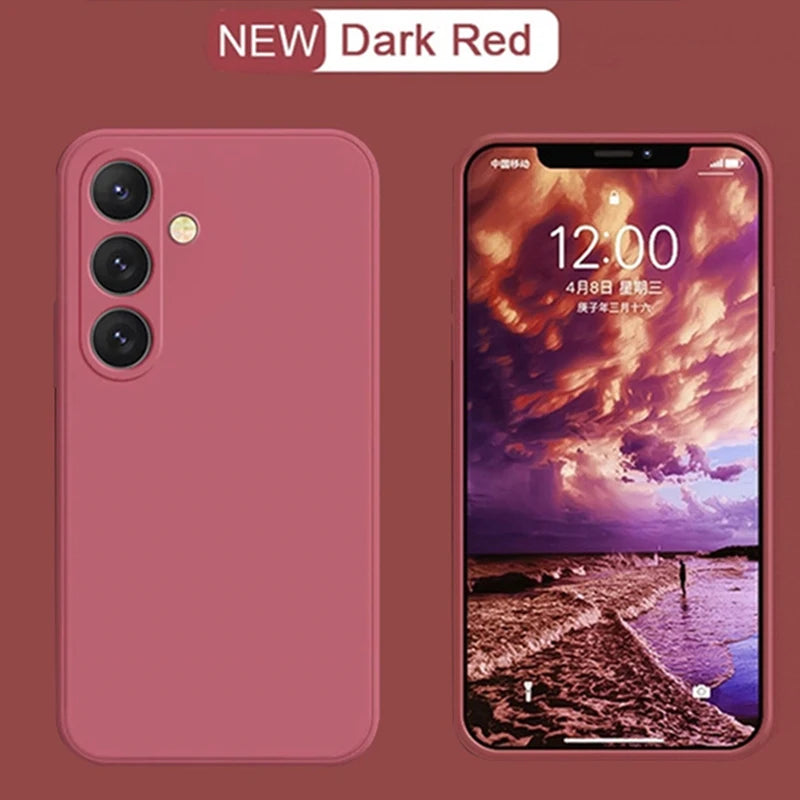 Liquid Silicone Samsung Galaxy Case — Camera Lens Protector Soft Cover