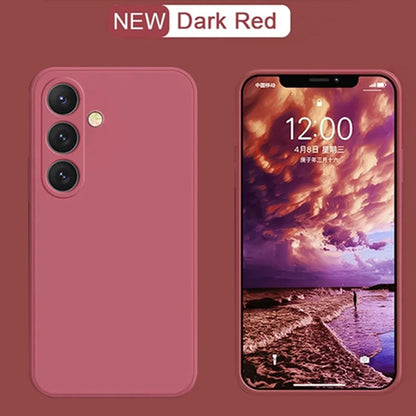 Liquid Silicone Samsung Galaxy Case — Camera Lens Protector Soft Cover
