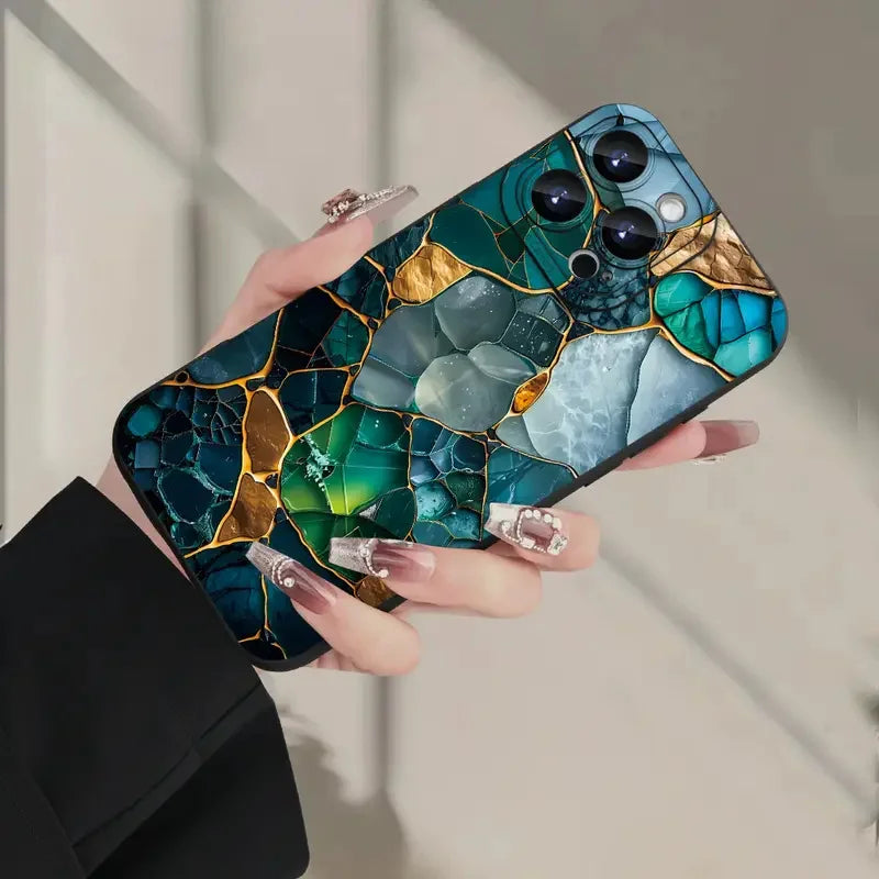 Marble Butterfly Case — Soft Silicone Full Coverage Cover for iPhone