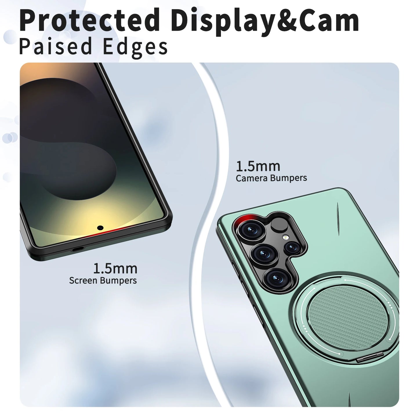 غطاء حماية مغناطيسي 360 درجة لهاتف Samsung Galaxy – جراب Magsafe مقاوم للصدمات مع مسند معدني