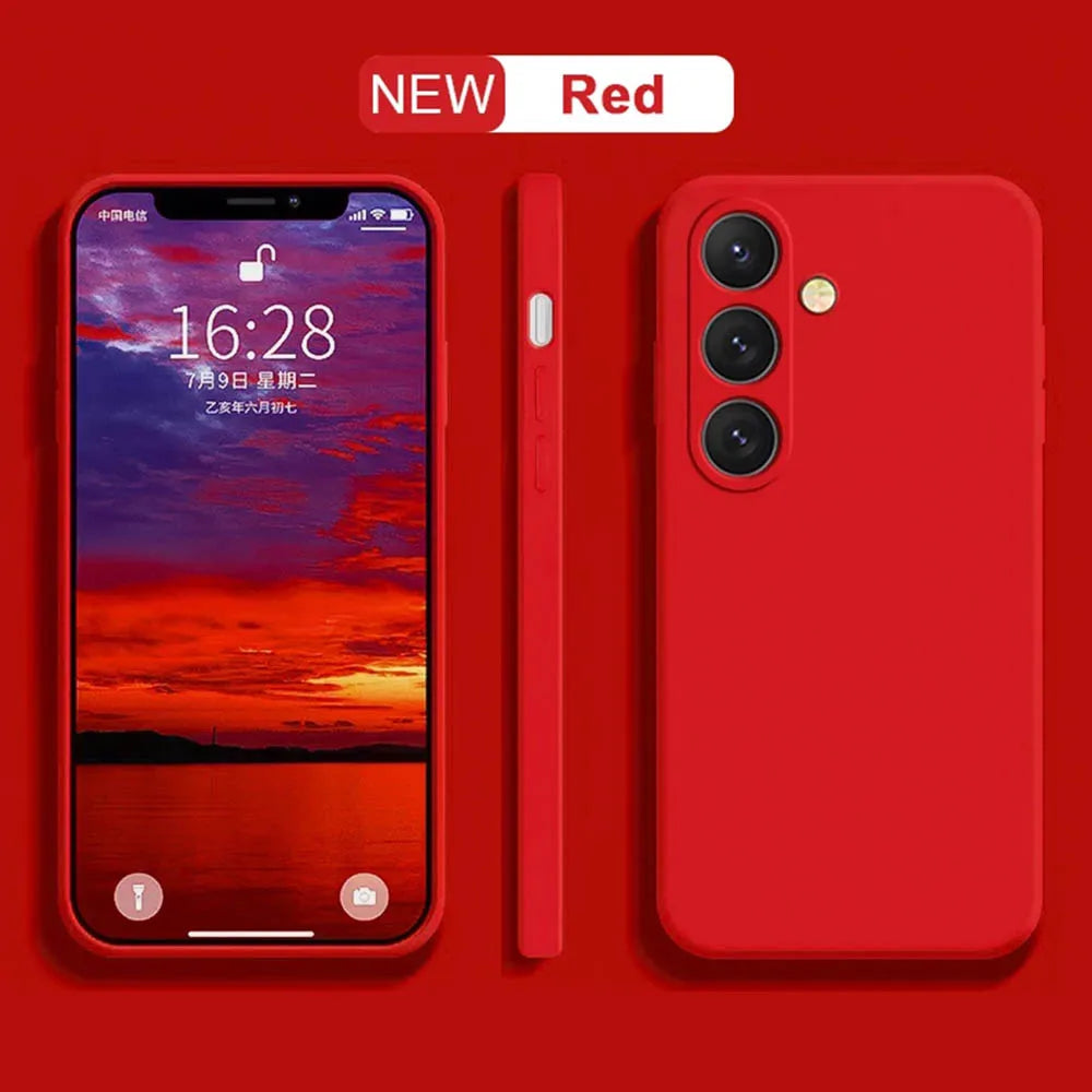 Liquid Silicone Samsung Galaxy Case — Camera Lens Protector Soft Cover