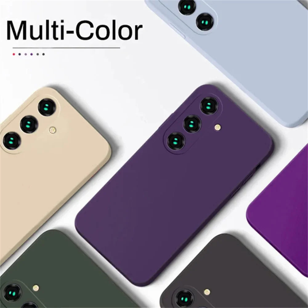 Liquid Silicone Samsung Galaxy Case — Camera Lens Protector Soft Cover