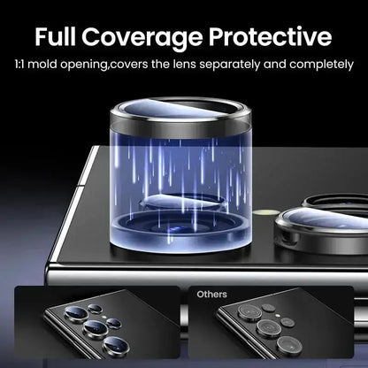 Metal Ring Camera Lens Protector for Samsung Galaxy — Full Cover Tempered Glass