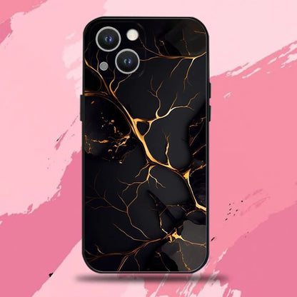 Black Gold Marble Case — Soft TPU Full Coverage Cover for iPhone