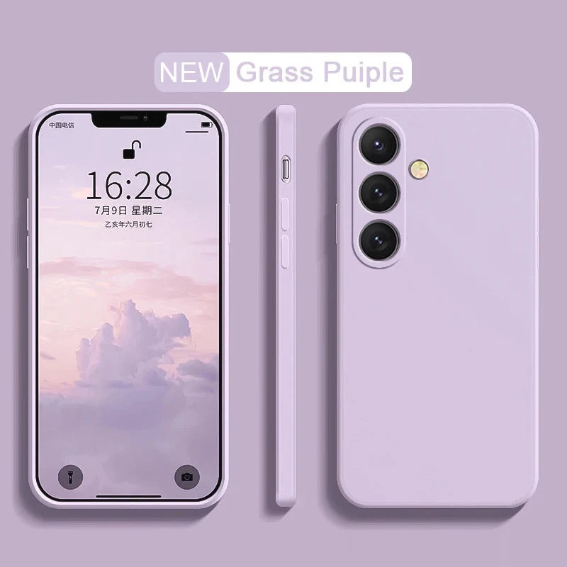 Liquid Silicone Samsung Galaxy Case — Camera Lens Protector Soft Cover