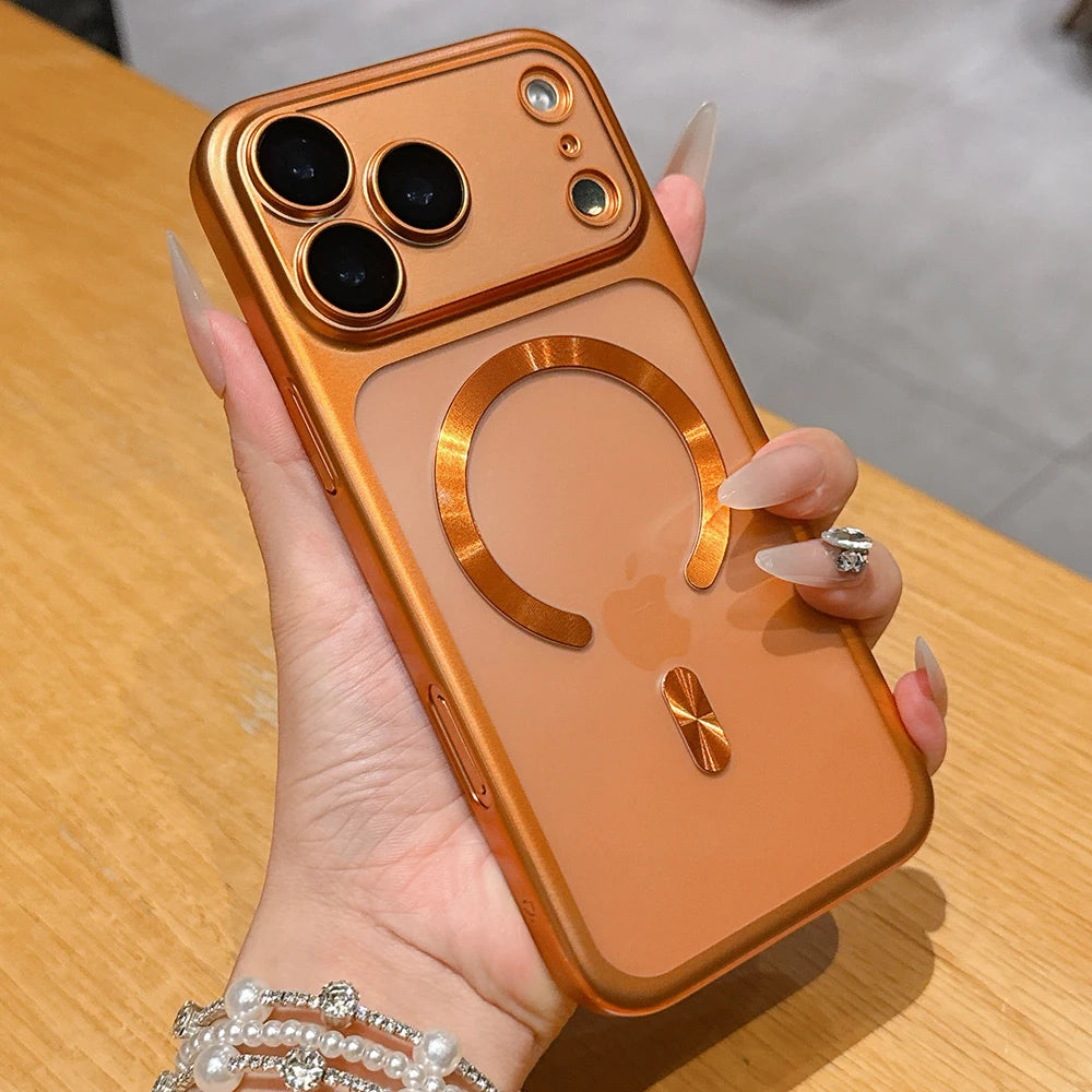Luxury Matte Translucent iPhone 17 Case — MagSafe Magnetic Ring Cover
