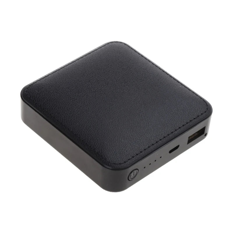 8,000mAh Mini Power Bank — Compact Portable Charger with LED Light in Pink & Black