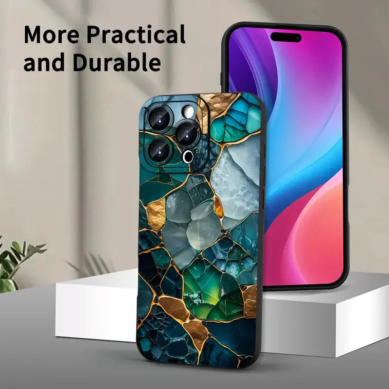Marble Butterfly Case — Soft Silicone Full Coverage Cover for iPhone