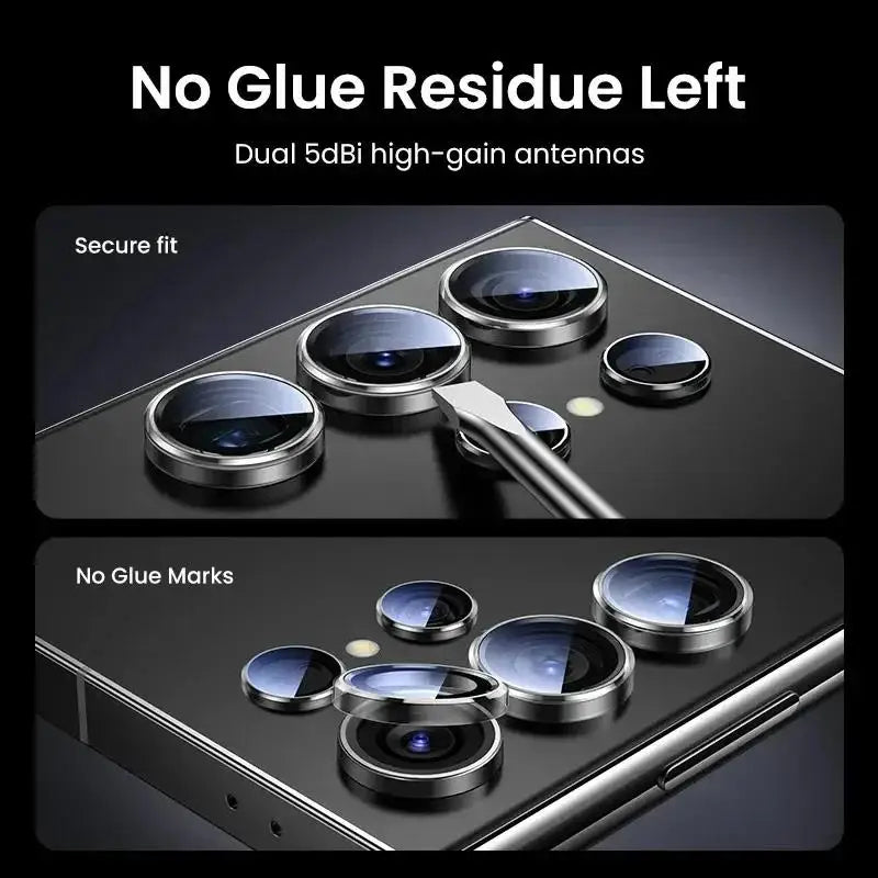 Metal Ring Camera Lens Protector for Samsung Galaxy — Full Cover Tempered Glass