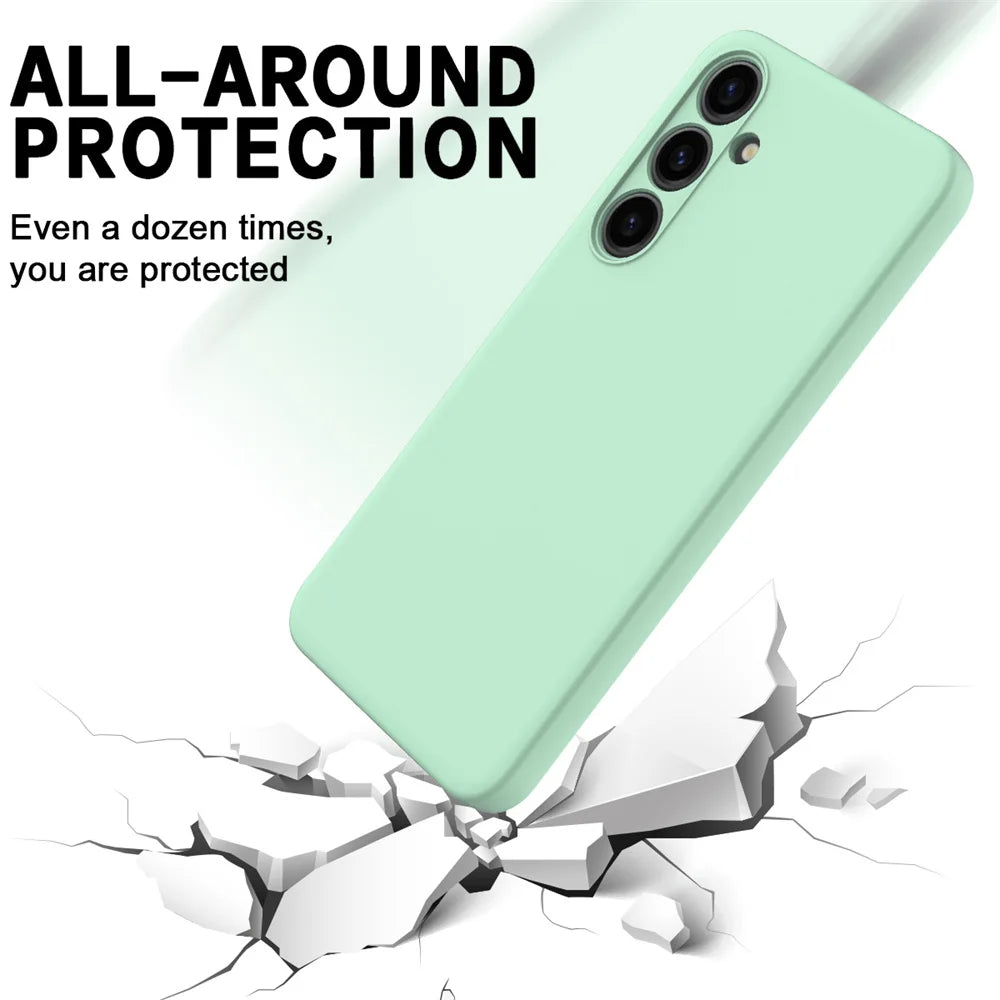 Liquid Silicone Samsung Galaxy Case — Camera Lens Protector Soft Cover