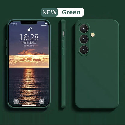 Liquid Silicone Samsung Galaxy Case — Camera Lens Protector Soft Cover