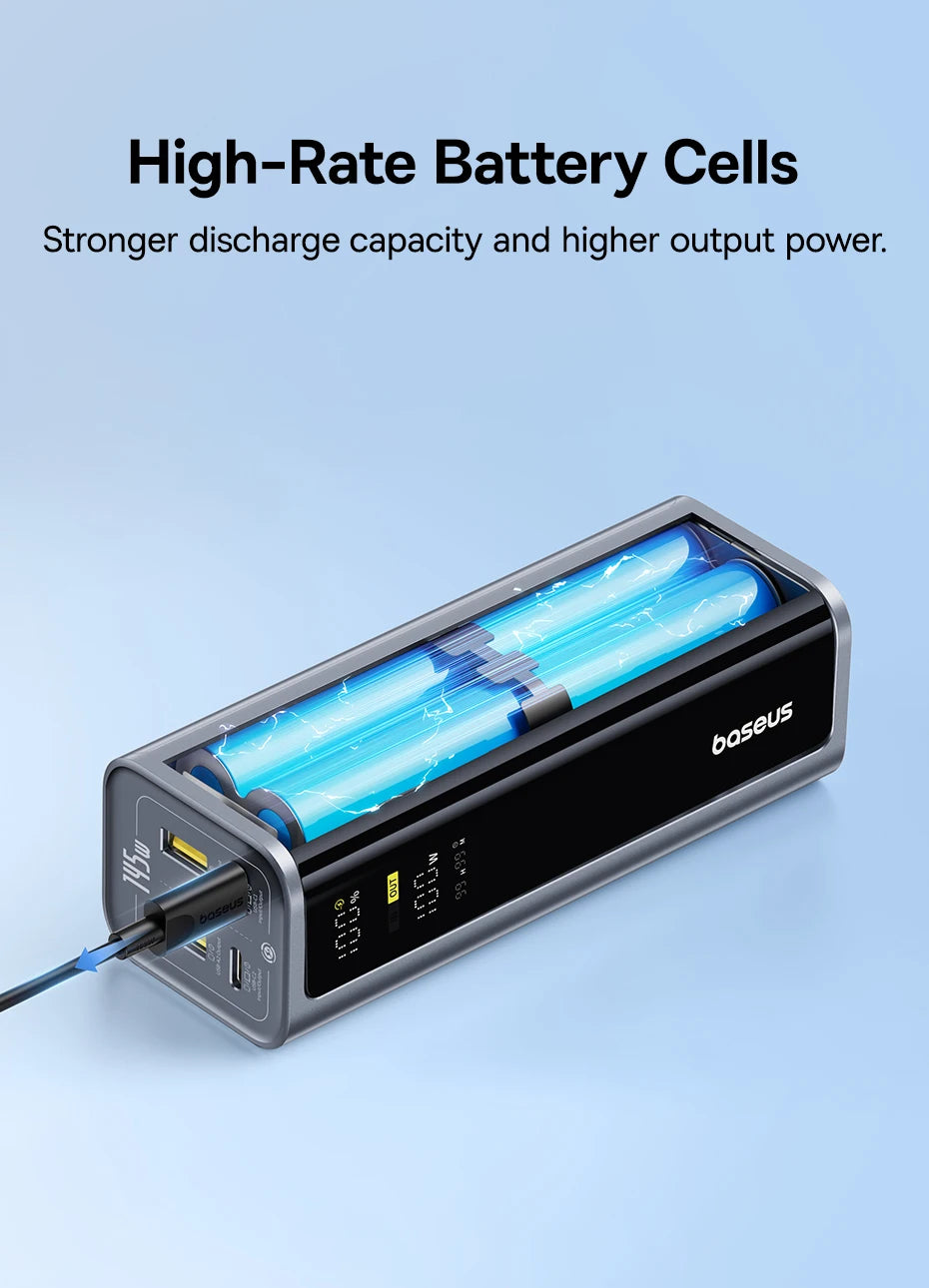 Baseus 20,800mAh Laptop Power Bank — 145W Total Output with 100W USB-C PD Fast Charging