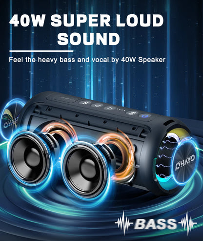 Ortizan X8 Pro Bluetooth Speaker — 40W IPX7 Waterproof with 30H Battery & TWS Pairing