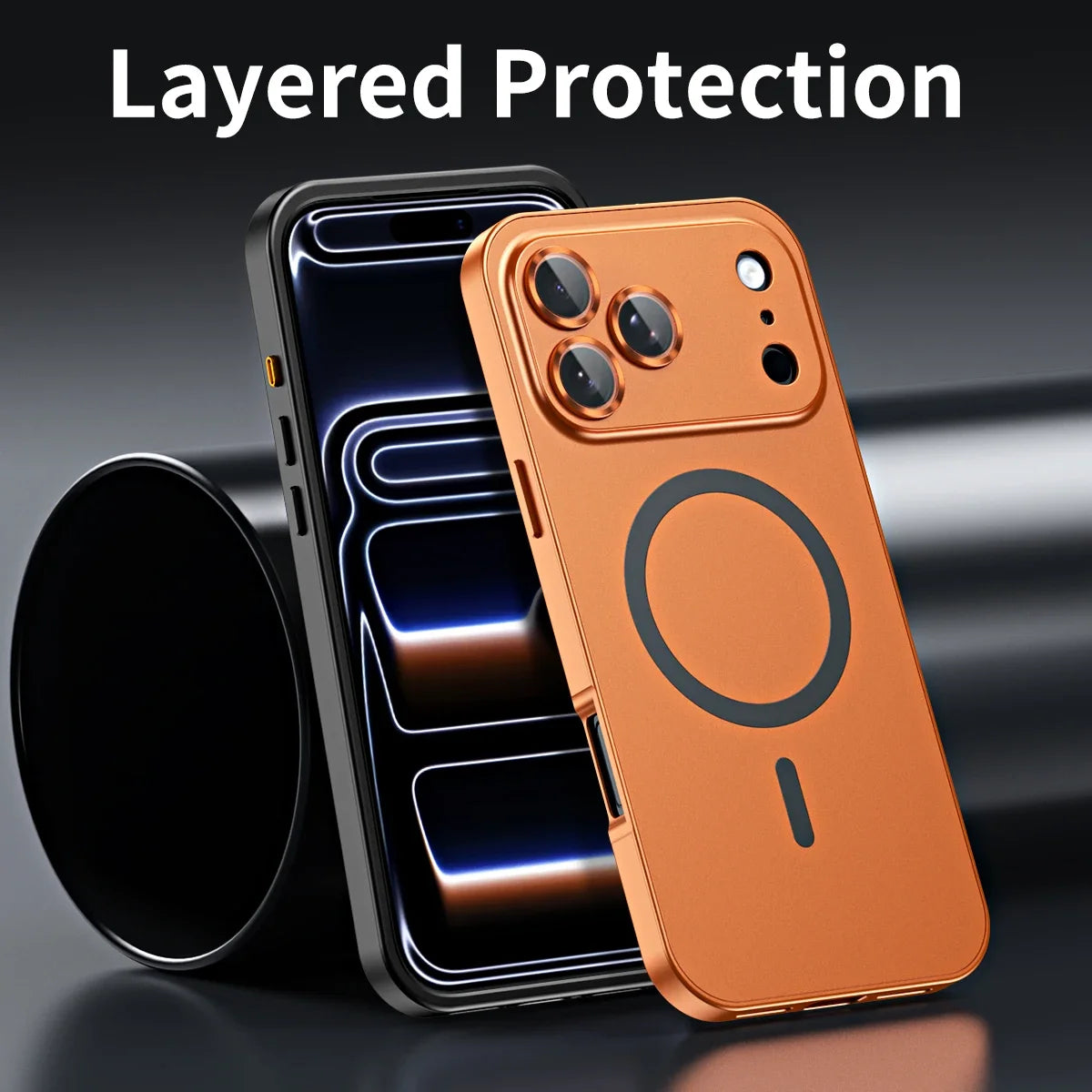 Aluminium Magnetic Case — MagSafe Metal Frame with Camera Lens Protection