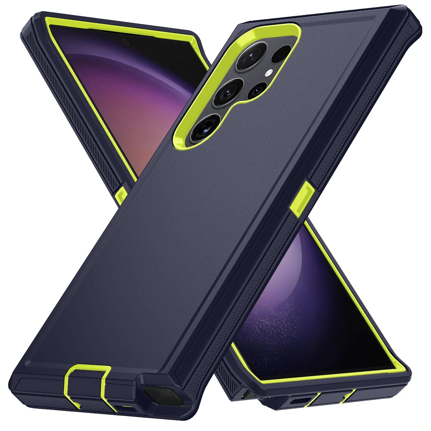 جراب حماية مدرّع لهاتف Samsung Galaxy – غطاء صلب مقاوم للصدمات مزدوج الطبقات من البولي كربونات والبولي يوريثان الحراري