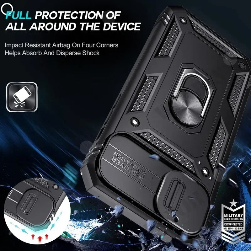 Heavy Duty Case with 360° Kickstand — Full Coverage Protection with Camera Cover