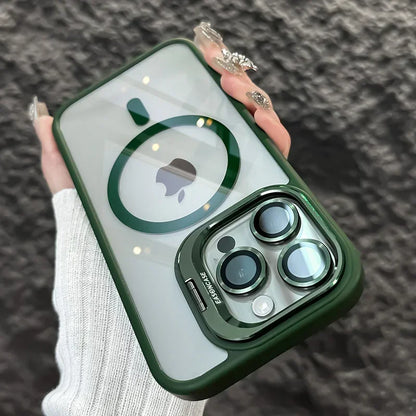 Magnetic Clear Case with Stand — MagSafe Shockproof with Camera Lens Protection