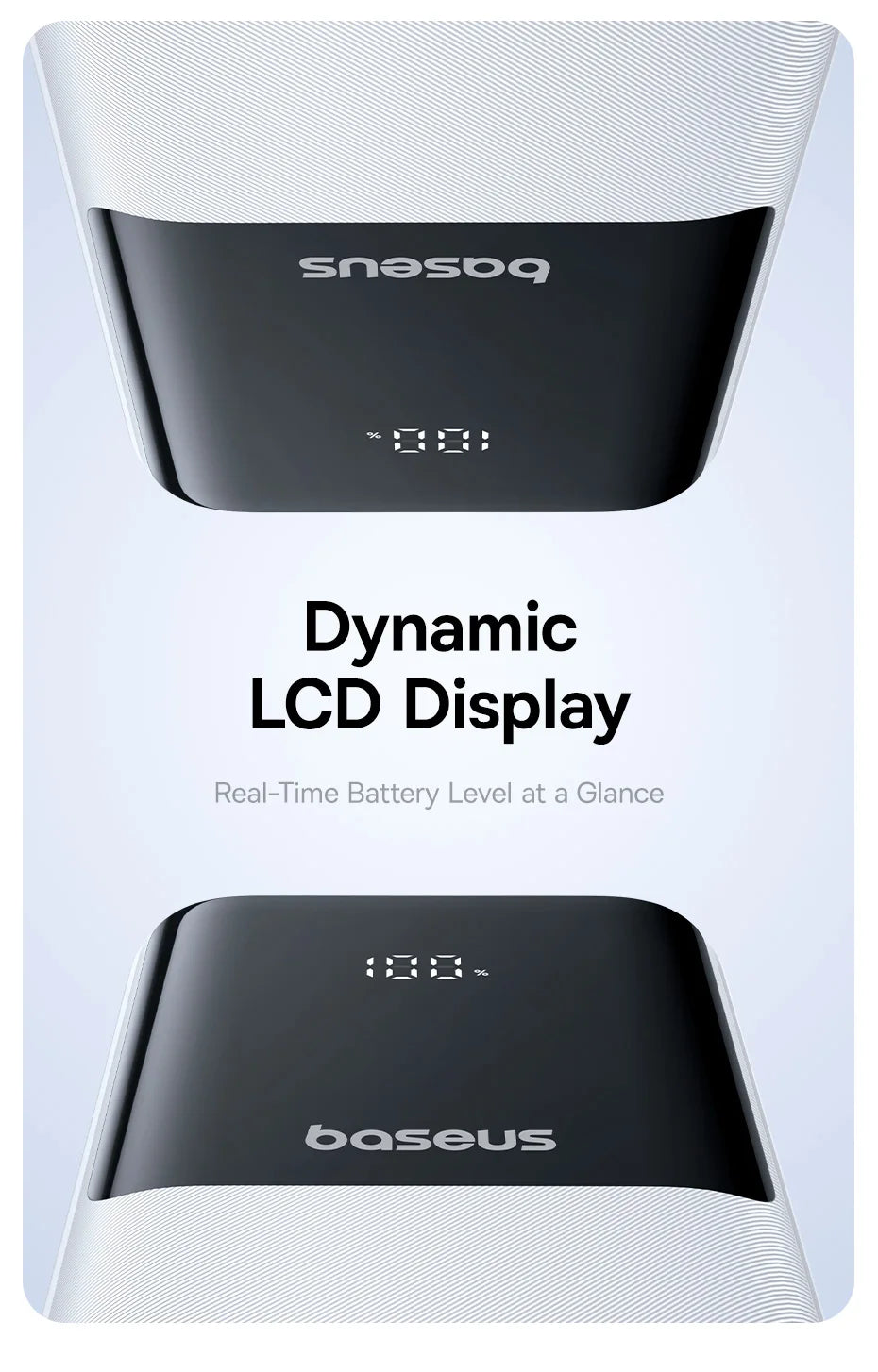Baseus 20,000mAh Power Bank — 22.5W Fast Charging with Built-In Cables & LCD Display