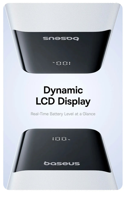 Baseus 20,000mAh Power Bank — 22.5W Fast Charging with Built-In Cables & LCD Display