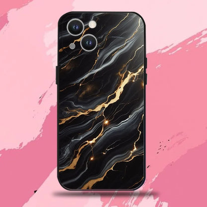 Black Gold Marble Case — Soft TPU Full Coverage Cover for iPhone