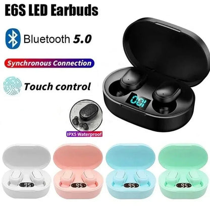 E6S Wireless Earbuds — Bluetooth 5.1 TWS with Digital Battery Display