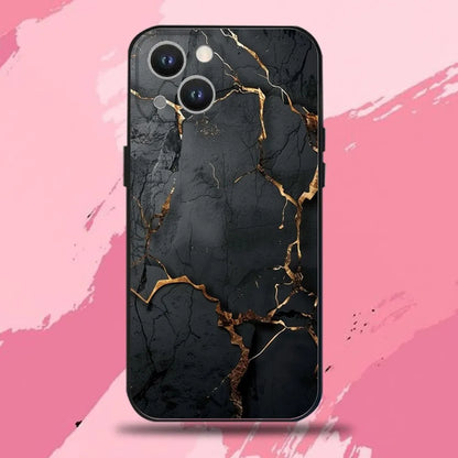 Black Gold Marble Case — Soft TPU Full Coverage Cover for iPhone