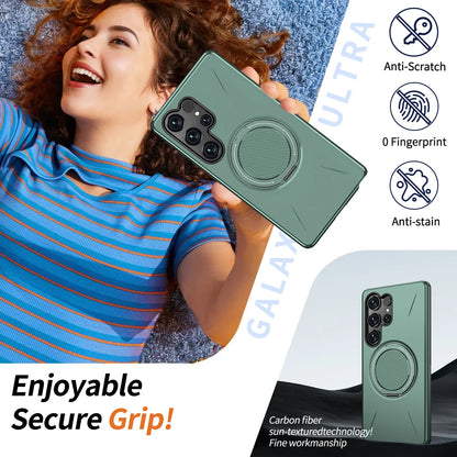 غطاء حماية مغناطيسي 360 درجة لهاتف Samsung Galaxy – جراب Magsafe مقاوم للصدمات مع مسند معدني