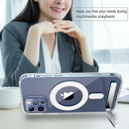 Clear MagSafe Case with Kickstand — Magnetic Wireless Charging Cover