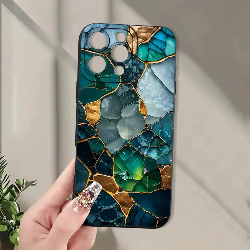 Marble Butterfly Case — Soft Silicone Full Coverage Cover for iPhone