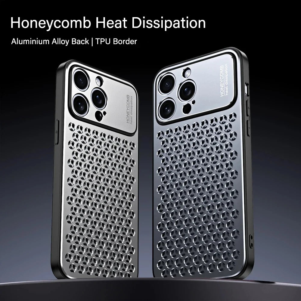 Aluminium Perforated Case — Breathable Metal Cooling Cover for iPhone