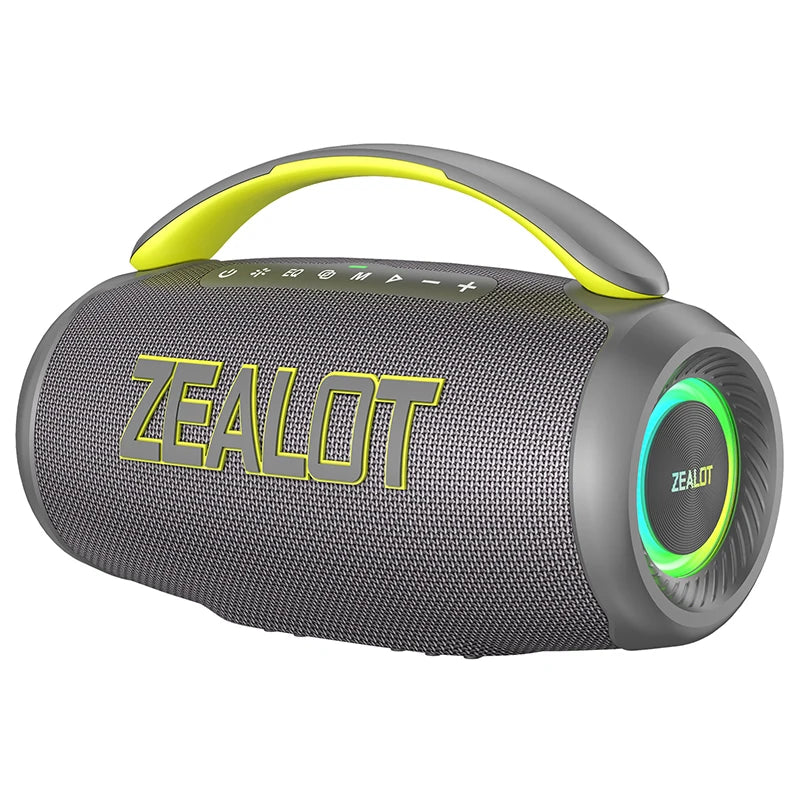 Zealot P12 Portable Bluetooth Speaker — 60W IPX6 Waterproof with Carry Handle