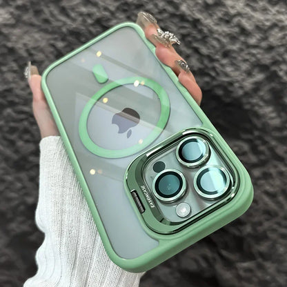Magnetic Clear Case with Stand — MagSafe Shockproof with Camera Lens Protection
